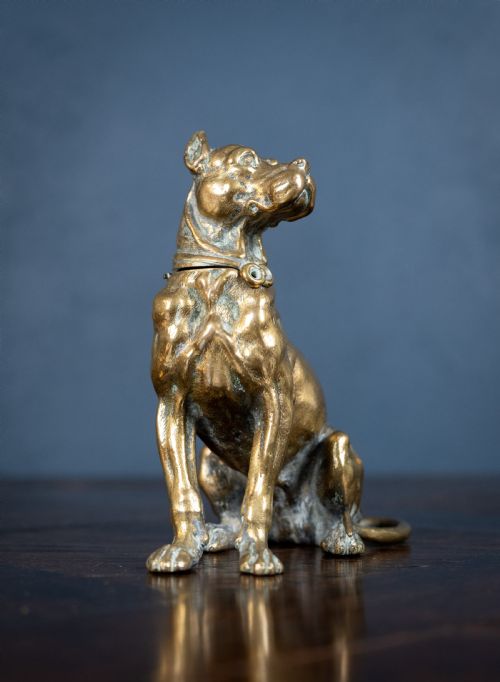 EARLY 20TH CENTURY BRONZE DOG INKWELL - ADDITIONAL PHOTO 3
