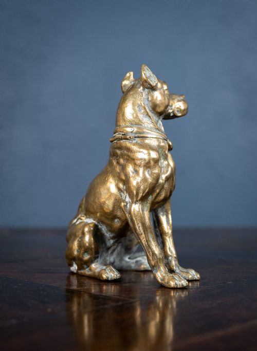 EARLY 20TH CENTURY BRONZE DOG INKWELL - ADDITIONAL PHOTO 4