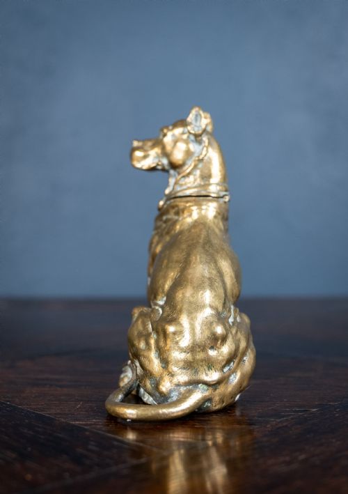 EARLY 20TH CENTURY BRONZE DOG INKWELL - ADDITIONAL PHOTO 5