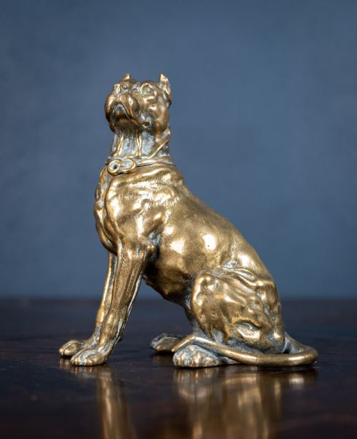 EARLY 20TH CENTURY BRONZE DOG INKWELL - ADDITIONAL PHOTO 7