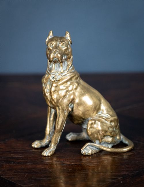 EARLY 20TH CENTURY BRONZE DOG INKWELL - ADDITIONAL PHOTO 8