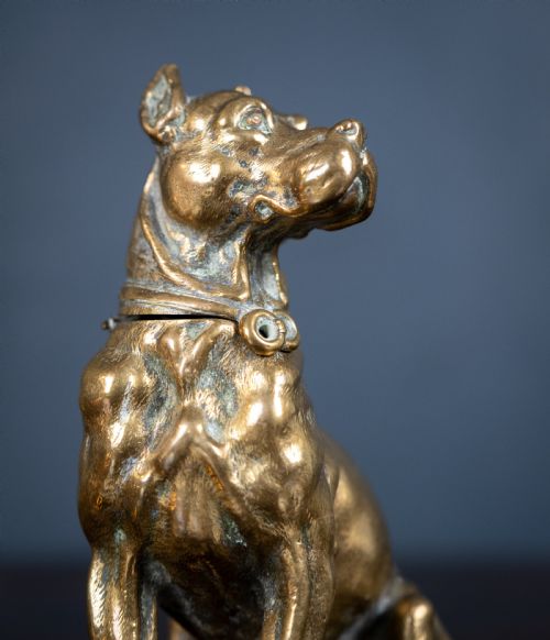 EARLY 20TH CENTURY BRONZE DOG INKWELL - ADDITIONAL PHOTO 9