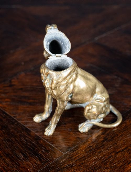 EARLY 20TH CENTURY BRONZE DOG INKWELL - ADDITIONAL PHOTO 10