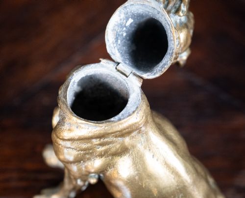 EARLY 20TH CENTURY BRONZE DOG INKWELL - ADDITIONAL PHOTO 11