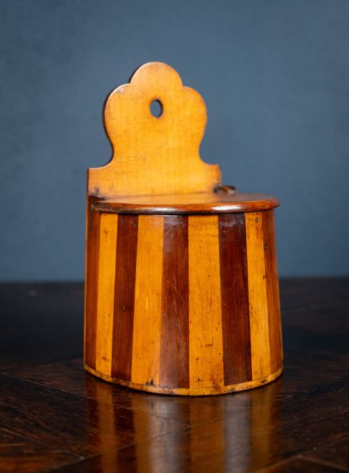 scottish staved treen salt box c1860 - CATEGORY: ANTIQUE BOXES - DATED 1860