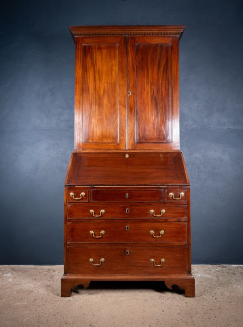 GEORGE III MAHOGANY BOOKCASE BUREAU - ADDITIONAL PHOTO 24