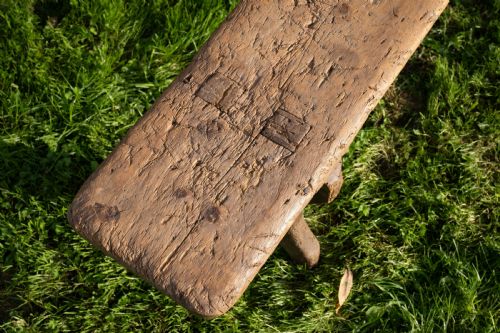 19TH CENTURY 9 FOOT LONG FARMHOUSE BENCH - ADDITIONAL PHOTO 1