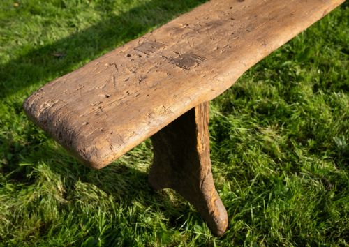 19TH CENTURY 9 FOOT LONG FARMHOUSE BENCH - ADDITIONAL PHOTO 12