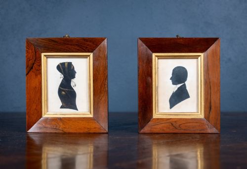 pair of 19th century silhouettes 'barbara' 'william' - CATEGORY: ANTIQUE ART - DATED VICTORIAN