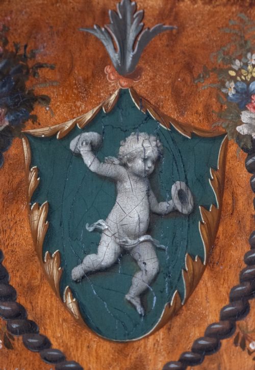 GEORGE III SHERATON PERIOD PAINTED KNIFE BOX C1790 - ADDITIONAL PHOTO 3