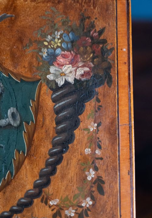 GEORGE III SHERATON PERIOD PAINTED KNIFE BOX C1790 - ADDITIONAL PHOTO 5