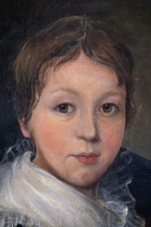 19TH CENTURY PORTRAIT 'BOY BUILDING HOUSE OF CARDS' ENGLISH SCHOOL - ADDITIONAL PHOTO 2