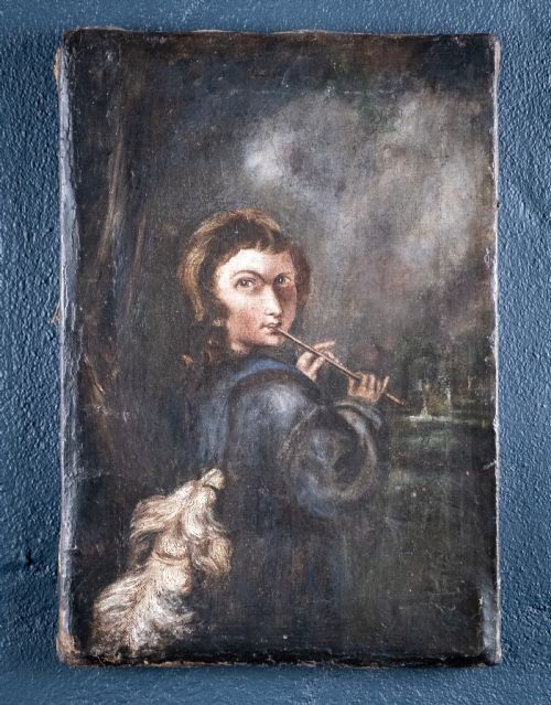 AFTER SIR JOSHUA REYNOLDS 172392 'PIPING SHEPHERD BOY' OIL ON CANVAS - ADDITIONAL PHOTO 1