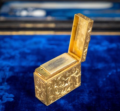 FINE GILT TOOLED LEATHER ORMOLU WRITING BOX BY FITZMAURICE WEST LONDON - ADDITIONAL PHOTO 16