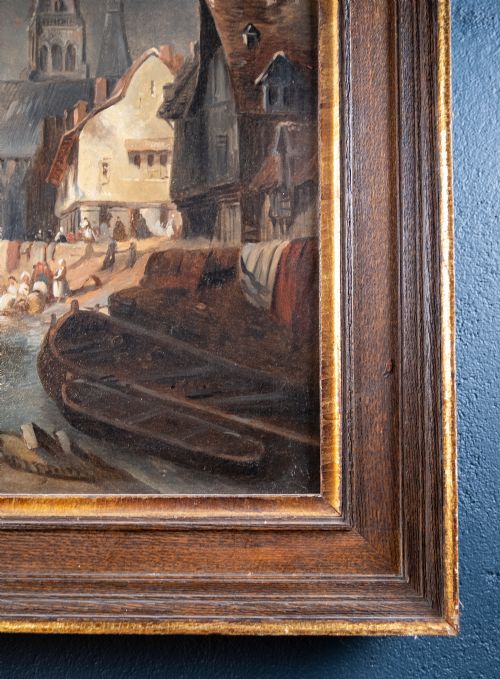CIRCLE OF LUDWIG HERMANN GERMAN 18121881 A CITY HARBOUR OIL ON CANVAS - ADDITIONAL PHOTO 5