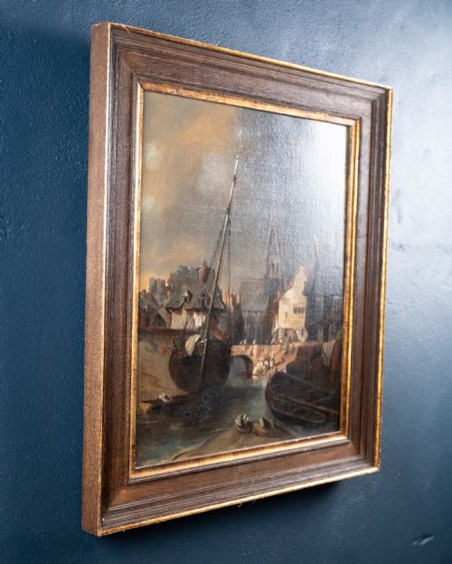 CIRCLE OF LUDWIG HERMANN GERMAN 18121881 A CITY HARBOUR OIL ON CANVAS - ADDITIONAL PHOTO 8