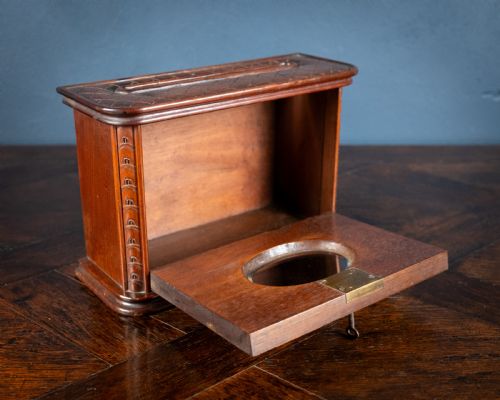 FINE VICTORIAN CARVED WALNUT GLAZED LETTER BOX - ADDITIONAL PHOTO 2