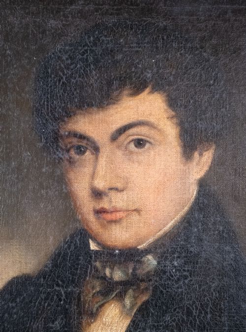PORTRAIT OF 'E BUTLER' A GENTLEMAN DATED MARCH 1830 OIL ON CANVAS - ADDITIONAL PHOTO 1