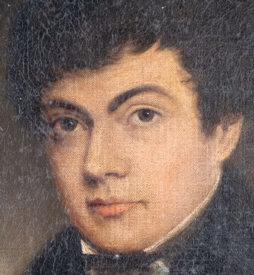 PORTRAIT OF 'E BUTLER' A GENTLEMAN DATED MARCH 1830 OIL ON CANVAS - ADDITIONAL PHOTO 2