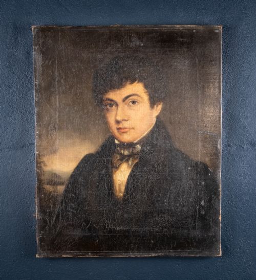 PORTRAIT OF 'E BUTLER' A GENTLEMAN DATED MARCH 1830 OIL ON CANVAS - ADDITIONAL PHOTO 3