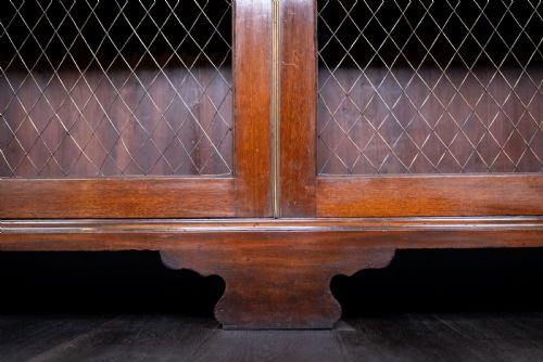 LARGE REGENCY BRASS INLAID MAHOGANY BOOKCASE - ADDITIONAL PHOTO 4
