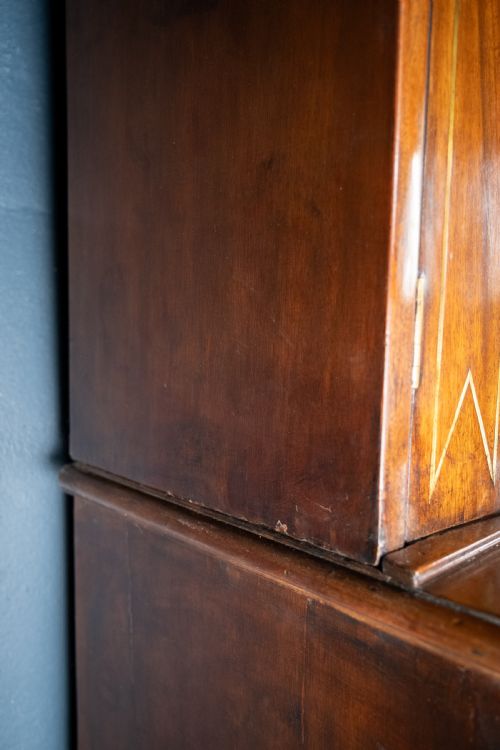 LARGE REGENCY BRASS INLAID MAHOGANY BOOKCASE - ADDITIONAL PHOTO 26