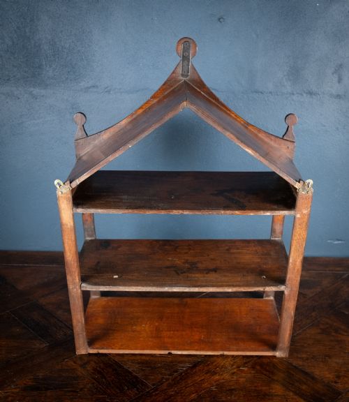 19TH CENTURY IRISH PROVINCIAL OAK WALL SHELF - ADDITIONAL PHOTO 8