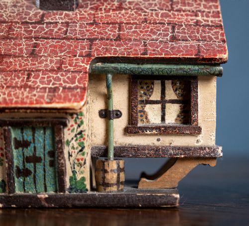 FOLK ART PAINTED WOODEN COTTAGE MONEY BOX - ADDITIONAL PHOTO 10
