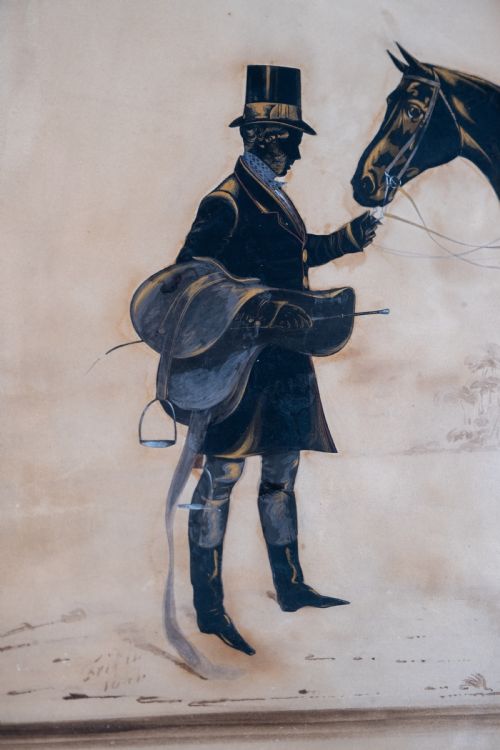 HENRY ALBERT FRITH 18191871 LARGE SILHOUETTE OF GENTLEMAN AND HORSE - ADDITIONAL PHOTO 3