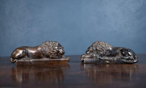 19TH CENTURY BRONZE LIONS AFTER ANTHONY CANOVA - ADDITIONAL PHOTO 4