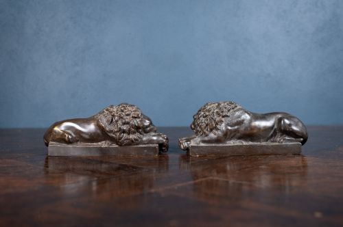 19TH CENTURY BRONZE LIONS AFTER ANTHONY CANOVA - ADDITIONAL PHOTO 5