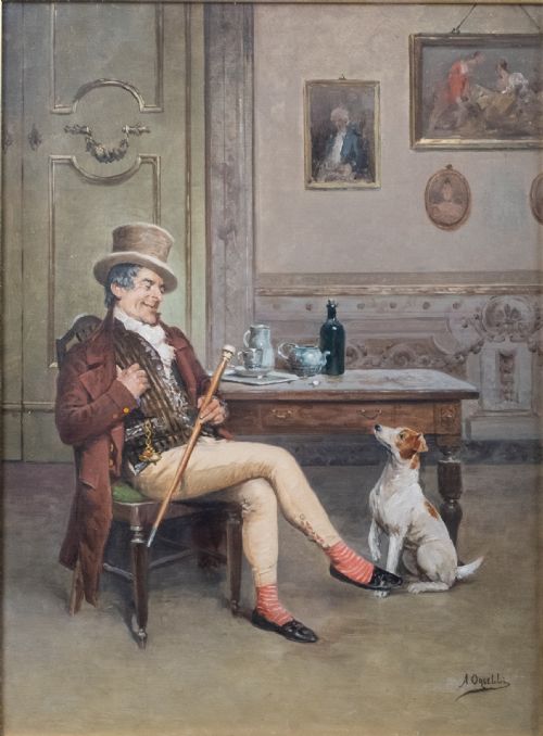ARTURO ORSELLI ITALIAN 19TH CENTURY A TREAT FROM THE MASTER'S TABLE OIL ON CANVAS - ADDITIONAL PHOTO 1