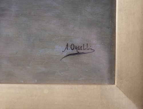 ARTURO ORSELLI ITALIAN 19TH CENTURY A TREAT FROM THE MASTER'S TABLE OIL ON CANVAS - ADDITIONAL PHOTO 7