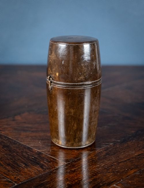 GEORGIAN IRISH PEWTER TREEN CAMPAIGN SHAVING BOX - ADDITIONAL PHOTO 10
