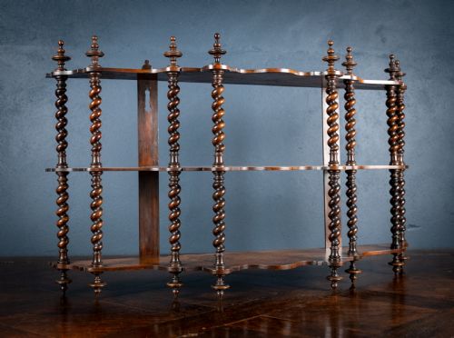19TH CENTURY WALNUT BARLEY TWIST WALL SHELF - ADDITIONAL PHOTO 1