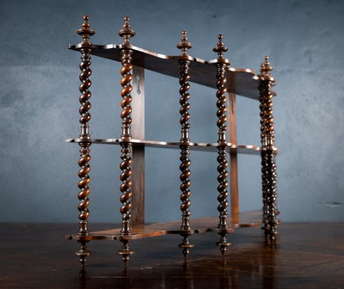 19TH CENTURY WALNUT BARLEY TWIST WALL SHELF - ADDITIONAL PHOTO 2