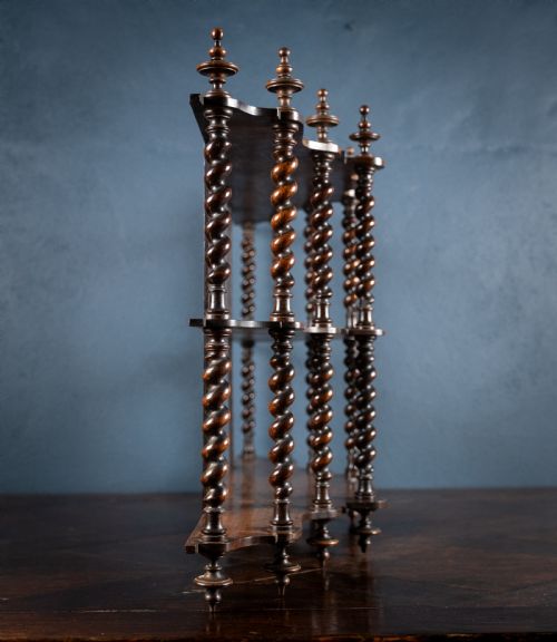 19TH CENTURY WALNUT BARLEY TWIST WALL SHELF - ADDITIONAL PHOTO 5
