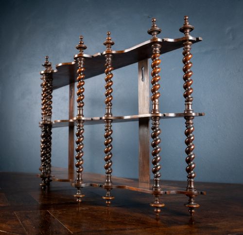 19TH CENTURY WALNUT BARLEY TWIST WALL SHELF - ADDITIONAL PHOTO 9