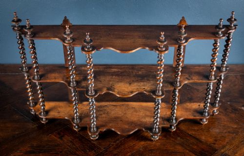 19TH CENTURY WALNUT BARLEY TWIST WALL SHELF - ADDITIONAL PHOTO 11