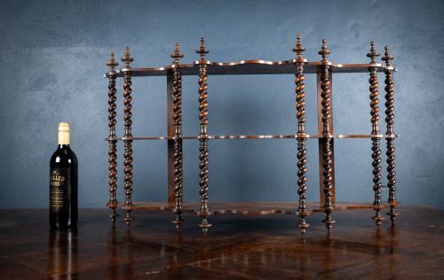 19TH CENTURY WALNUT BARLEY TWIST WALL SHELF - ADDITIONAL PHOTO 18