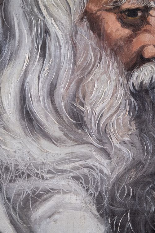 PORTRAIT OF A WISENED SAGE OIL ON CANVAS - ADDITIONAL PHOTO 3