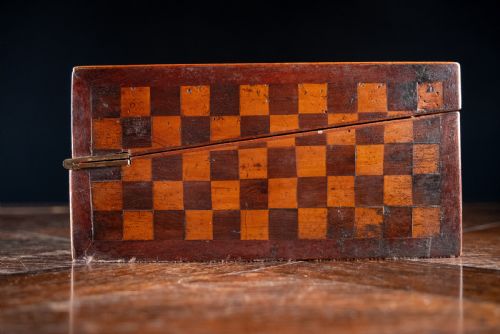 19TH CENTURY PRIMITIVE PARQUETRY WRITING SLOPE - ADDITIONAL PHOTO 4