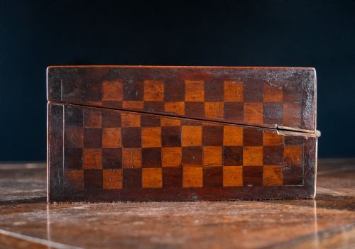 19TH CENTURY PRIMITIVE PARQUETRY WRITING SLOPE - ADDITIONAL PHOTO 6