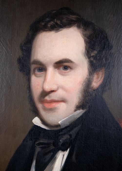 LARGE PORTRAIT OF WILLIAM BROWN C1840 OIL ON CANVAS - ADDITIONAL PHOTO 2