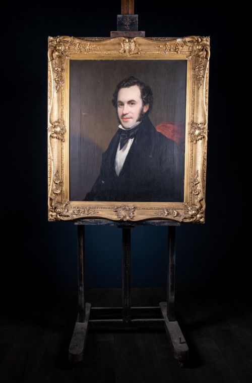 LARGE PORTRAIT OF WILLIAM BROWN C1840 OIL ON CANVAS - ADDITIONAL PHOTO 3