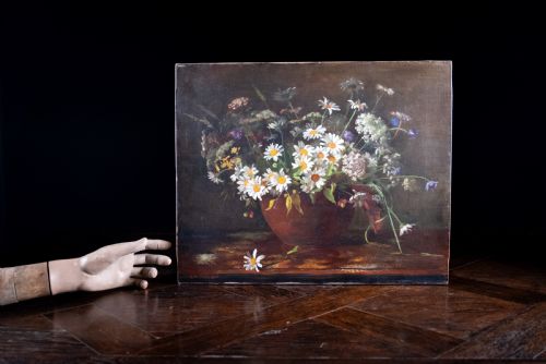 EA COOK FL1887 STILL LIFE OF FLOWERS OIL ON CANVAS - ADDITIONAL PHOTO 6