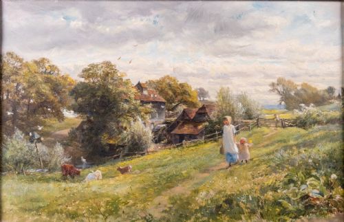 charles james lewis 18301892 a surrey landscape witley oil on canvas - CATEGORY: ANTIQUE ART - DATED 19TH CENTURY