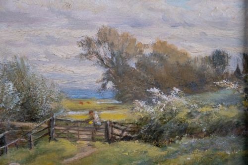 CHARLES JAMES LEWIS 18301892 A SURREY LANDSCAPE WITLEY OIL ON CANVAS - ADDITIONAL PHOTO 1
