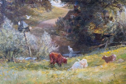 CHARLES JAMES LEWIS 18301892 A SURREY LANDSCAPE WITLEY OIL ON CANVAS - ADDITIONAL PHOTO 3