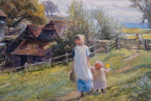 CHARLES JAMES LEWIS 18301892 A SURREY LANDSCAPE WITLEY OIL ON CANVAS - ADDITIONAL PHOTO 4